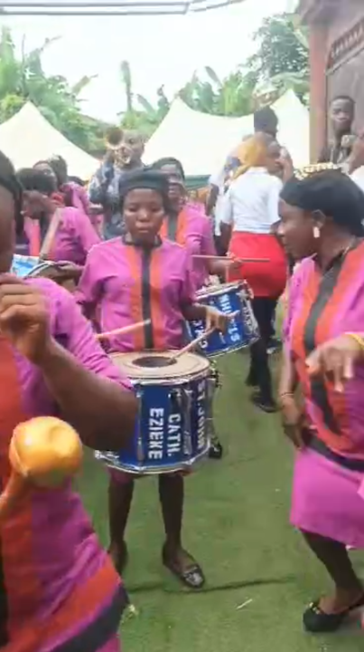 Divine Mercy Band during the funeral procession in Umuohi, Okija